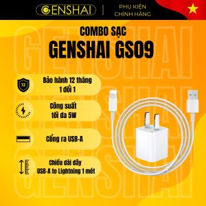 Bộ sạc iPhone GENSHAI GS09 combo chính hãng cho điện thoại di động và máy tính bảng