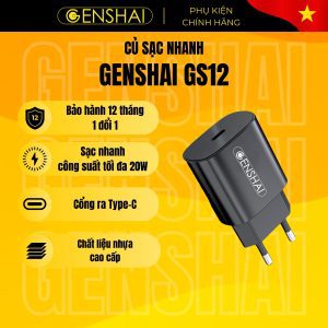 Củ sạc nhanh 20w GENSHAI GS12 chính hãng cho điện thoại và máy tính bảng
