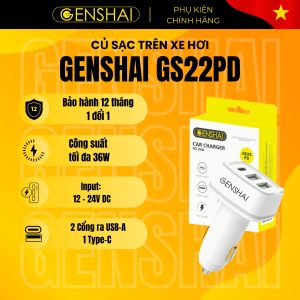 Củ Sạc XE HƠI  Genshai GS22PD chính hãng 36W
